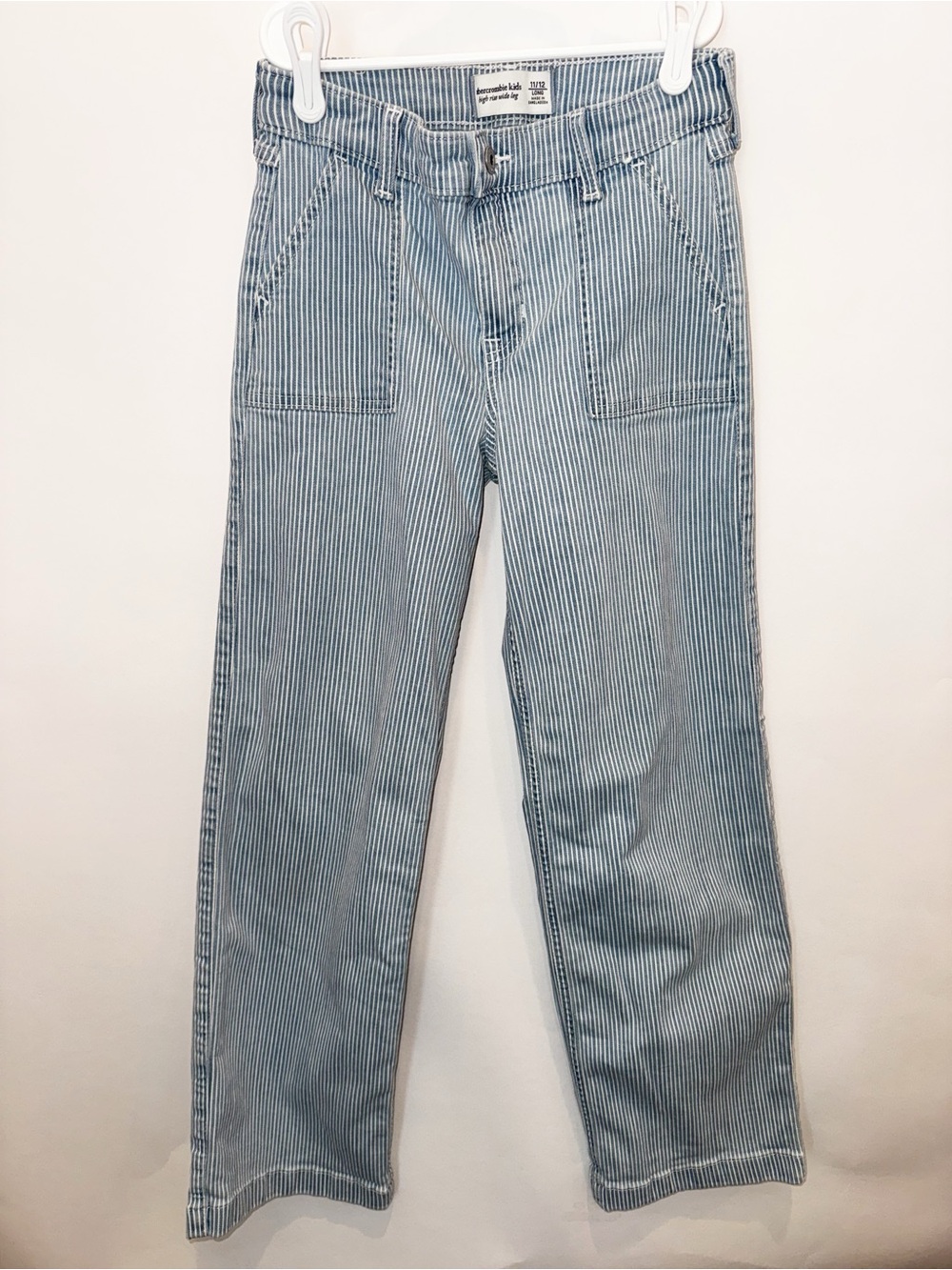 abercrombie kids Blue & White Striped Jeans